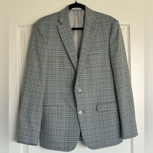 Men's 38R BAR III Gray Single Breasted, Plaid Blazer Jacket (Only worn once)